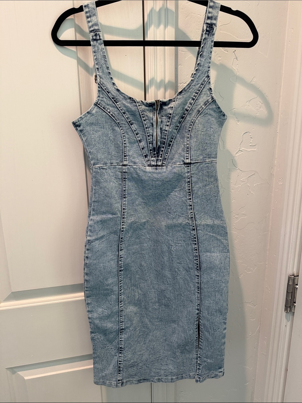 SHEIN Light Blue Denim Bodycon Dress